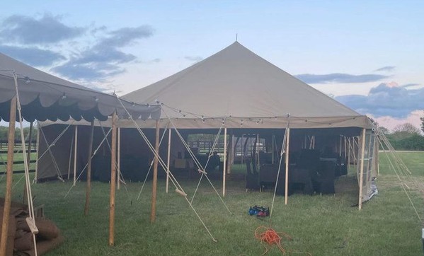 9m x 9m Sand Canvas Traditional Marquee