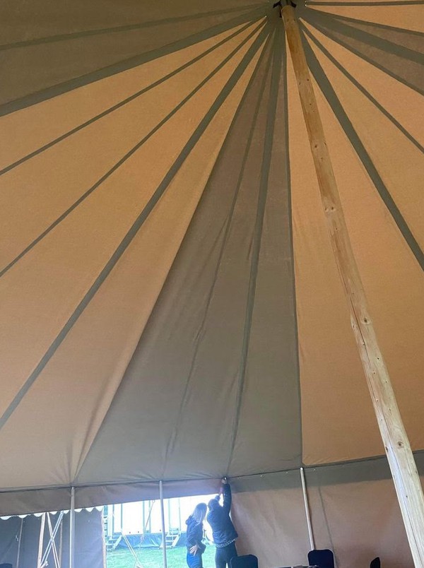 Secondhand 9m x 9m Sand Canvas Traditional Marquee