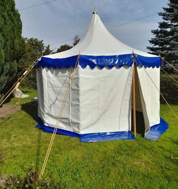 4m Diameter Blue/White Marquee With Canopy For Sale