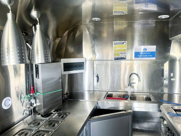 Aluminium interior of a catering trailer