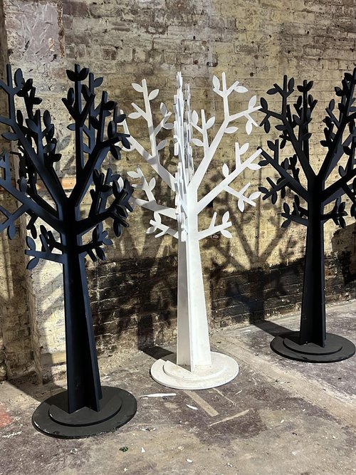 Secondhand 3x 2.2m Wood Laser Cut Trees For Sale Secondhand 3x 2.2m Wood Laser Cut Trees For Sale