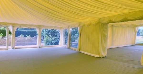 Marquee with Ivory pleated lining