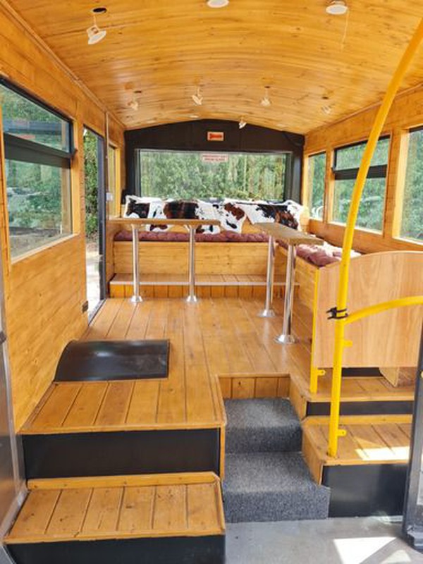 Wooden panelled café bus