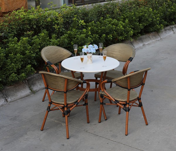 Woven Cafe Seating for Four Covers Woven Cafe Seating for Four Covers