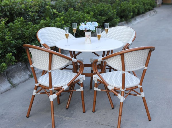 White Woven Cafe Seating White Woven Cafe Seating