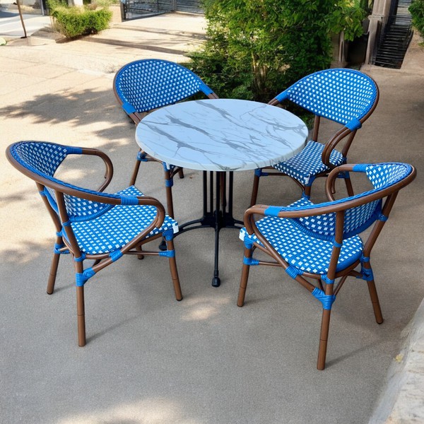 4x Corsica Woven Bistro Style Cafe Dining Set