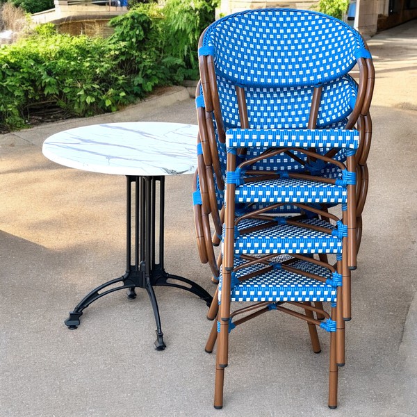 New 4x Corsica Woven Bistro Style Cafe Dining Set