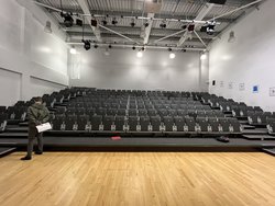 Retractable seating school sports hall