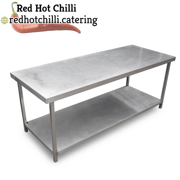 1.8m low stainless steel table