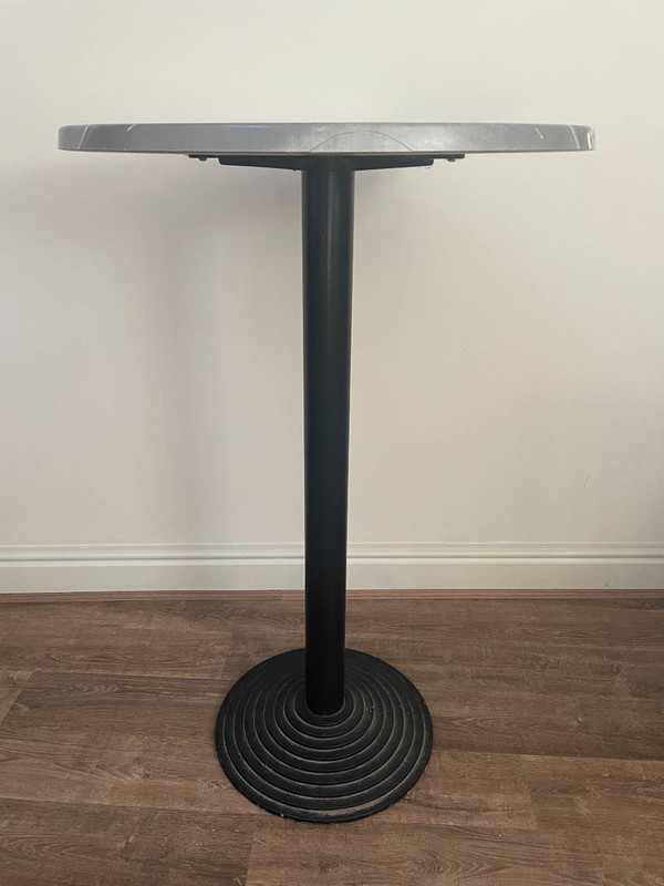 Poseur table with heavy black base