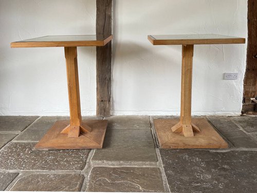 Oak Poseur tables for sale Oak Poseur tables for sale