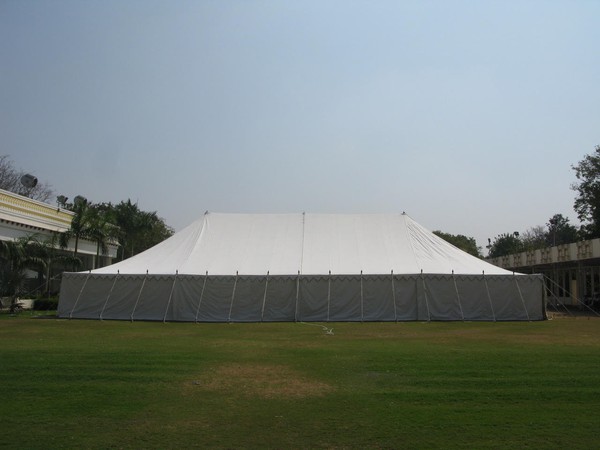 White Traditional canvas wedding marquee