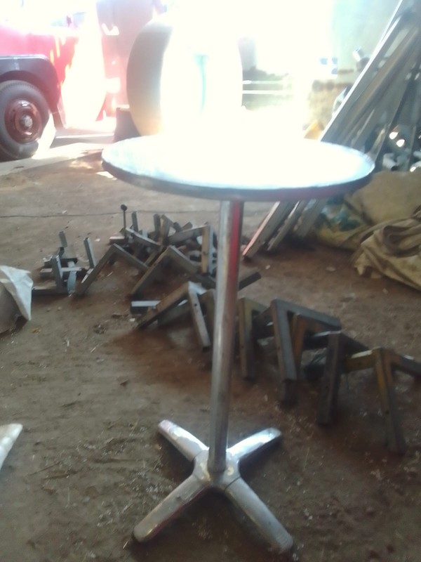 3x Aluminium Poseur tables