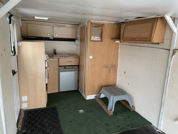 Secondhand Transport Trailer with Kitchen Toilet & Shower Pod For Sale