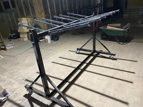 Two Hanging Trolleys for Folding Chairs Two Hanging Trolleys for Folding Chairs