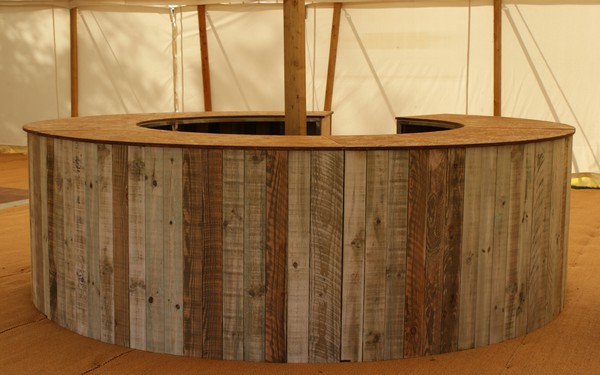 Circular Rustic Bar For Sale