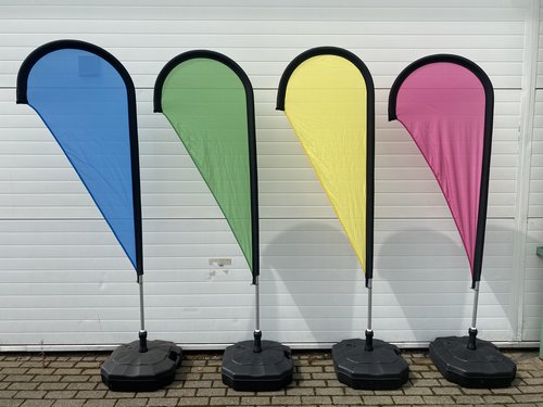 Secondhand Tear Drop Flags and Feather Flag Hardware For Sale Secondhand Tear Drop Flags and Feather Flag Hardware For Sale