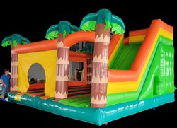 Secondhand Jungle Themed Bouncy Castle With Slide For Sale