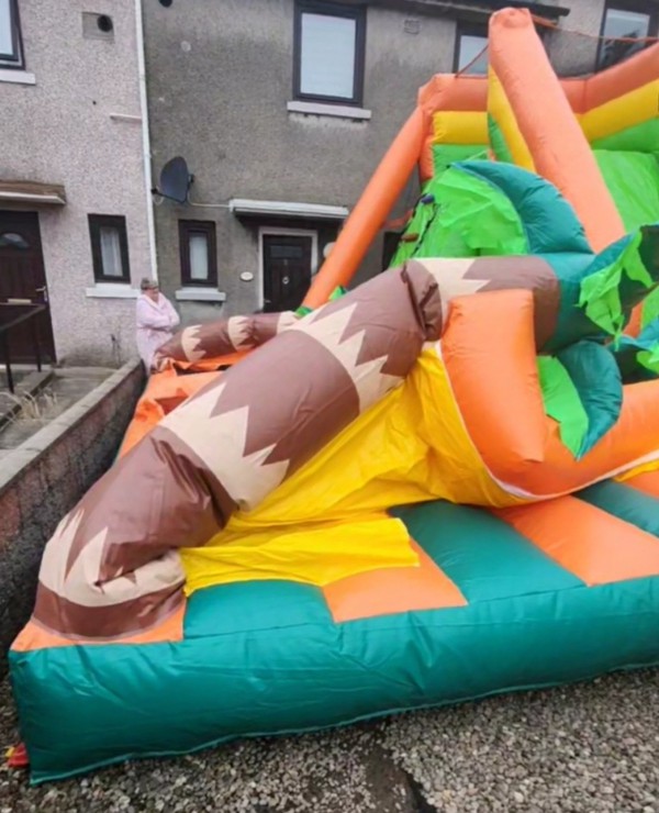 Jungle Themed Bouncy Castle With Slide