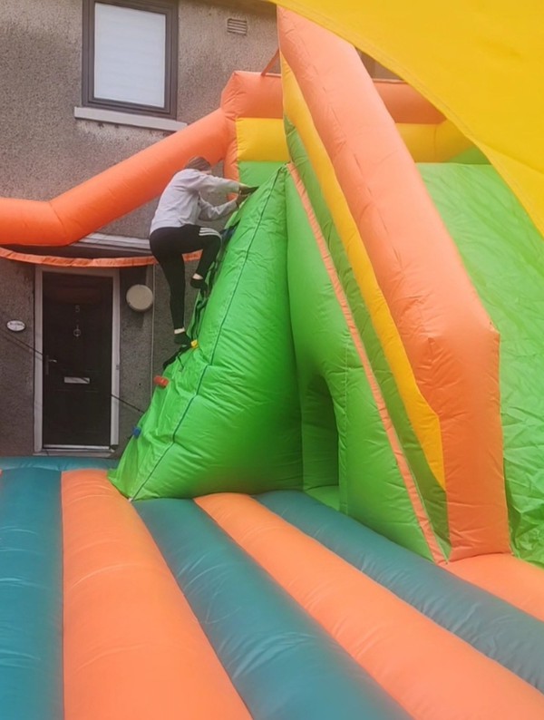 Used Jungle Themed Bouncy Castle With Slide For Sale