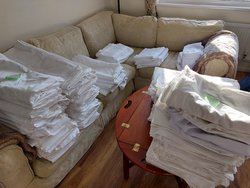 Job lot of white table linen