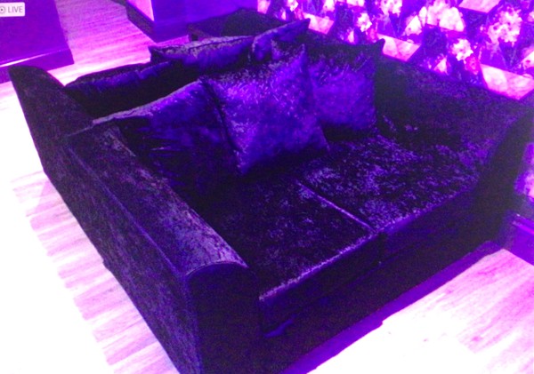 Black Crushed Velvet Settees