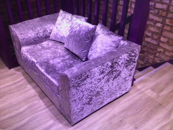 Silver Crushed Velvet Seating