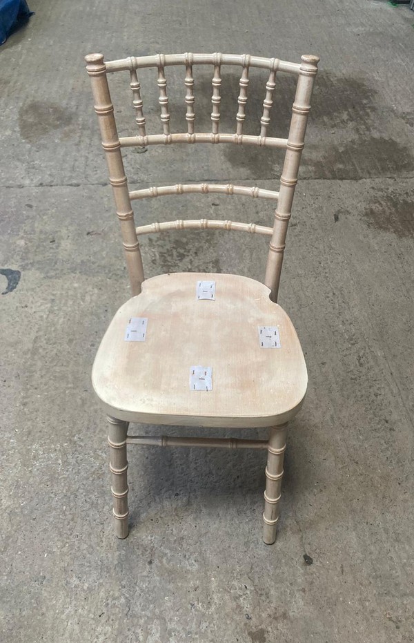 Secondhand 95x Chiavari Limewash Chair For Sale