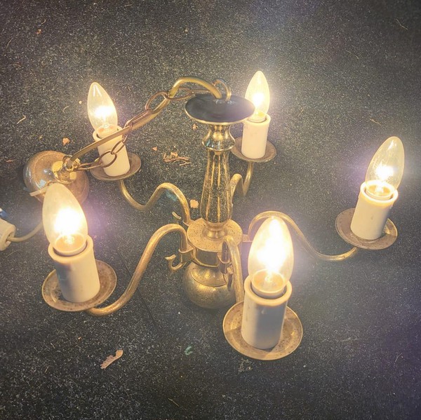 2x 5 Arm Chandelier For Sale