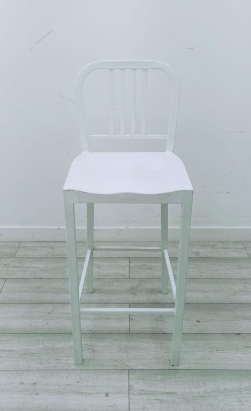 Secondhand 99x Retro Style Metal Navy Bar Stool For Sale Secondhand 99x Retro Style Metal Navy Bar Stool For Sale