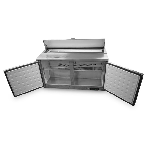 2 door prep fridge with saladette