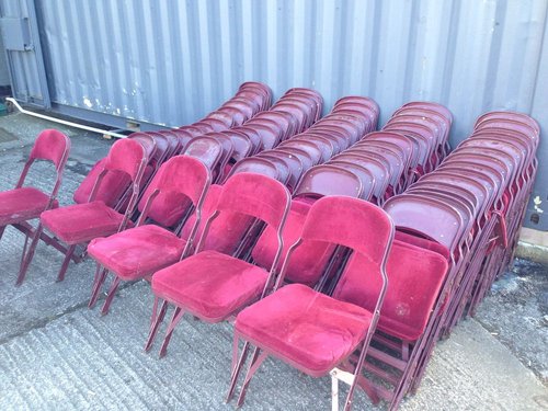 100x Metal Folding Theatre Cinema Style Interlocking Chairs 100x Metal Folding Theatre Cinema Style Interlocking Chairs
