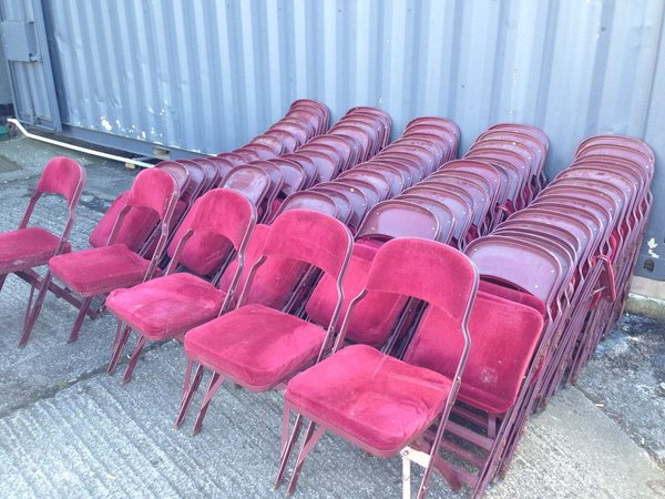 100x Metal Folding Theatre Cinema Style Interlocking Chairs