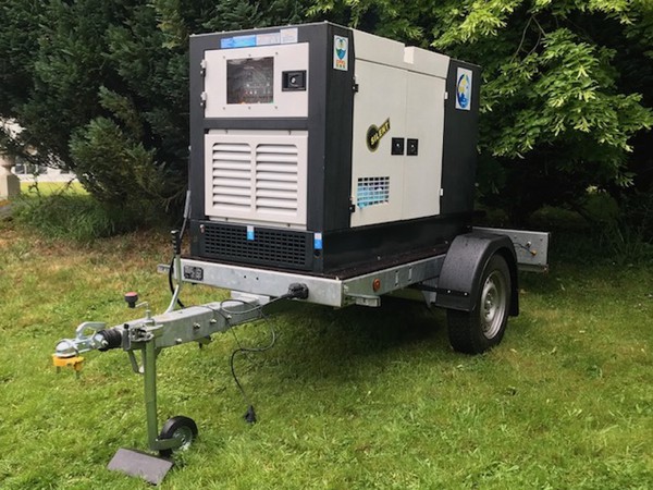 Braked 25Kva Generator Road Tow Trailer