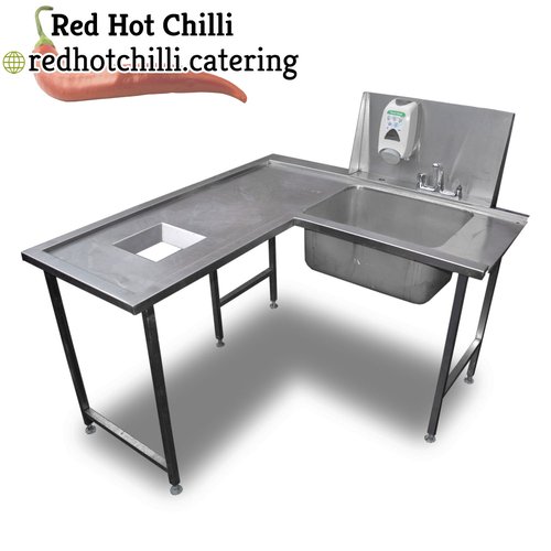 Secondhand 1.41m Stainless Steel Dishwasher Sink Corner Unit For Sale Secondhand 1.41m Stainless Steel Dishwasher Sink Corner Unit For Sale