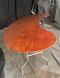 2x 10ft x 3ft6 Curved Tables For Sale