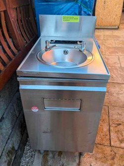 Secondhand Steel Hand Wash Sink And Cupboard For Sale