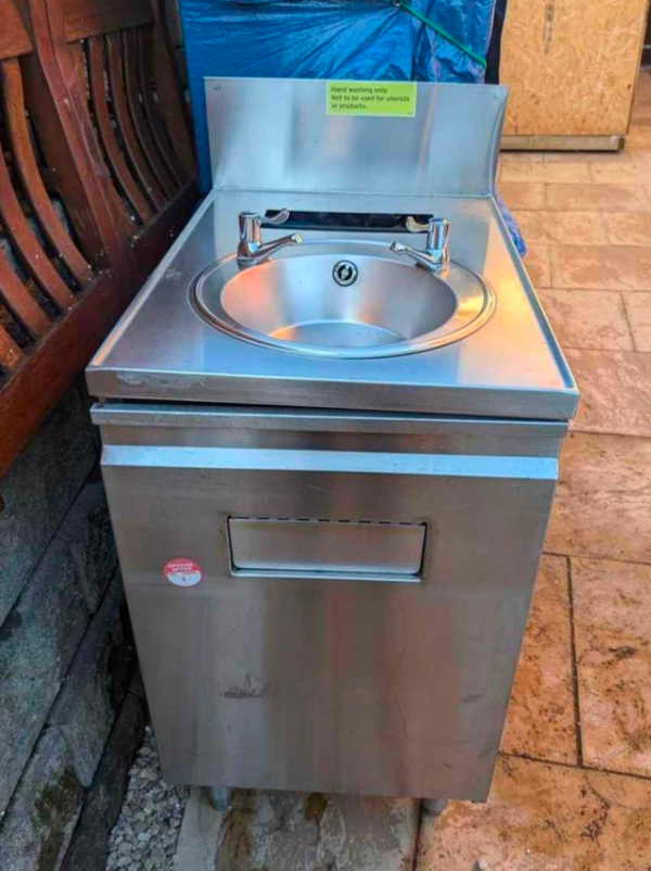 Secondhand Steel Hand Wash Sink And Cupboard For Sale