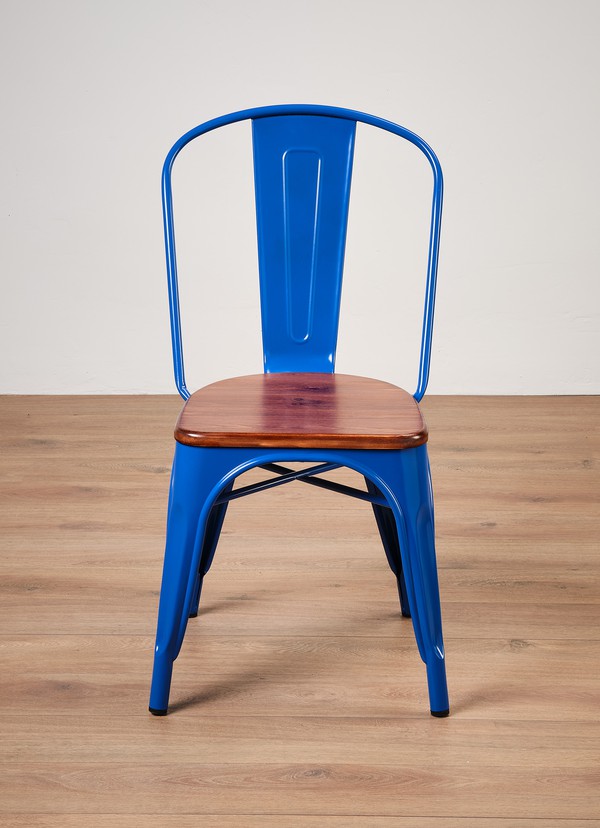 20x Tolix Style Chairs In Blue