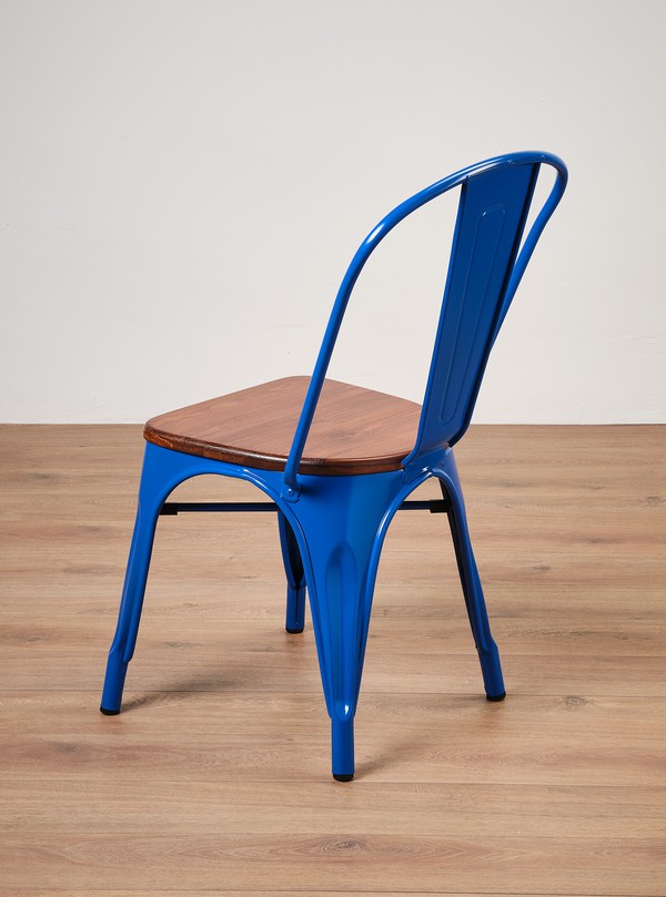 20x Tolix Style Chairs In Blue For Sale