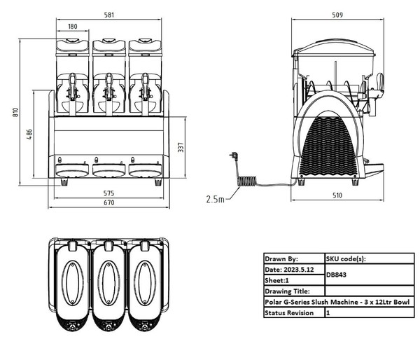 Slush machine drawing / plan