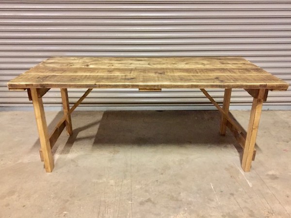 Reclaimed Folding Rustic Trestle Tables