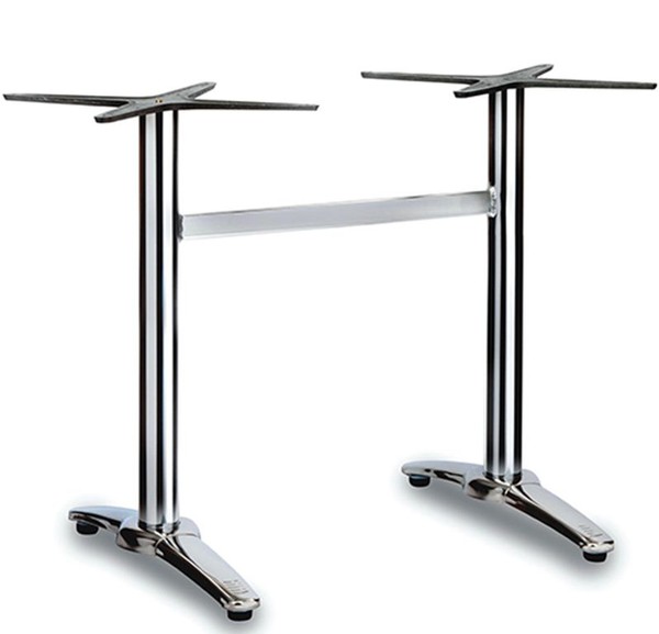 Secondhand 20x Single And 20x Double Chrome Table Legs For Sale