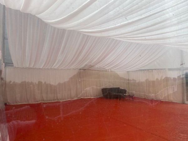 Secondhand 35ft x 35ft White Marquee with one extra 15ft Section Available For Sale