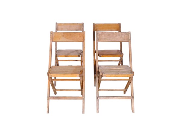 Vintage American Wooden Folding Event Chairs For Sale