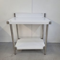 New B Grade Diaminox Stainless Table with Shelf 90cm Wide For Sale