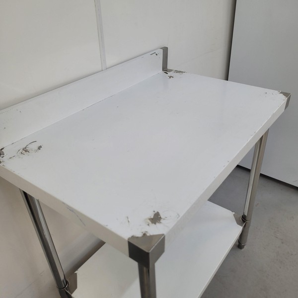 New B Grade Diaminox Stainless Table with Shelf 90cm Wide For Sale