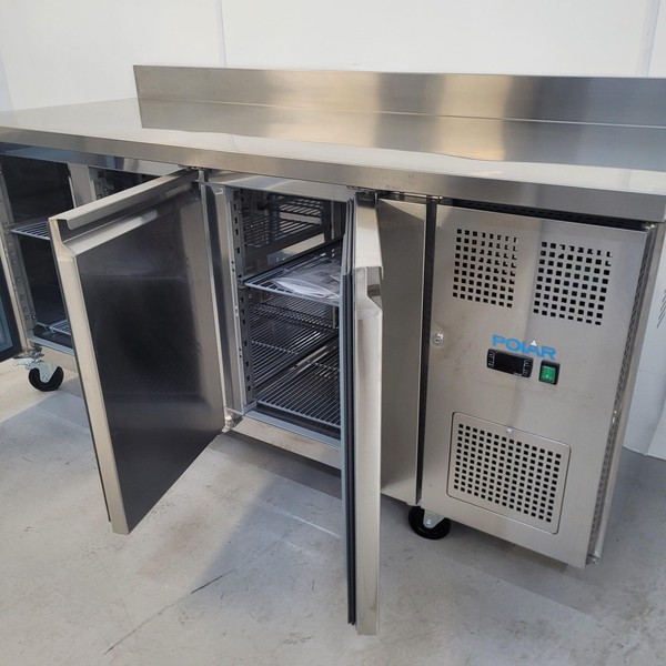 Polar U18768 Triple Door Stainless Bench Freezer