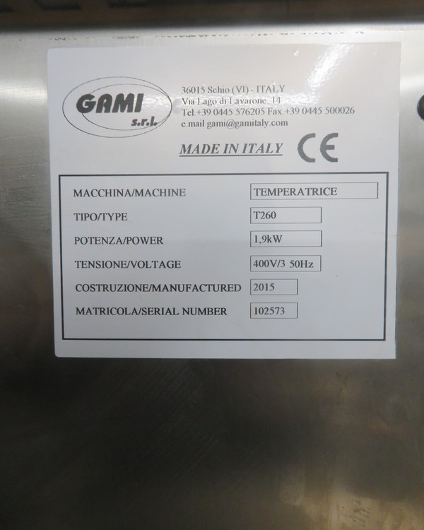 Gami T260 Continuous Tempering Machine