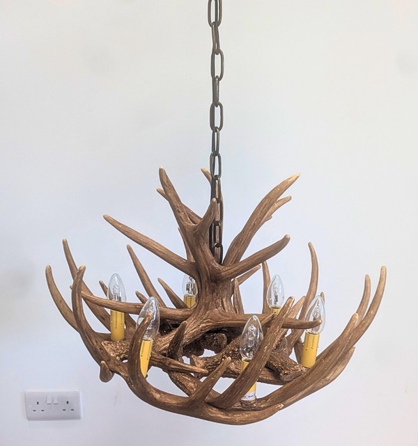 14x Faux Antler Chandeliers For Sale